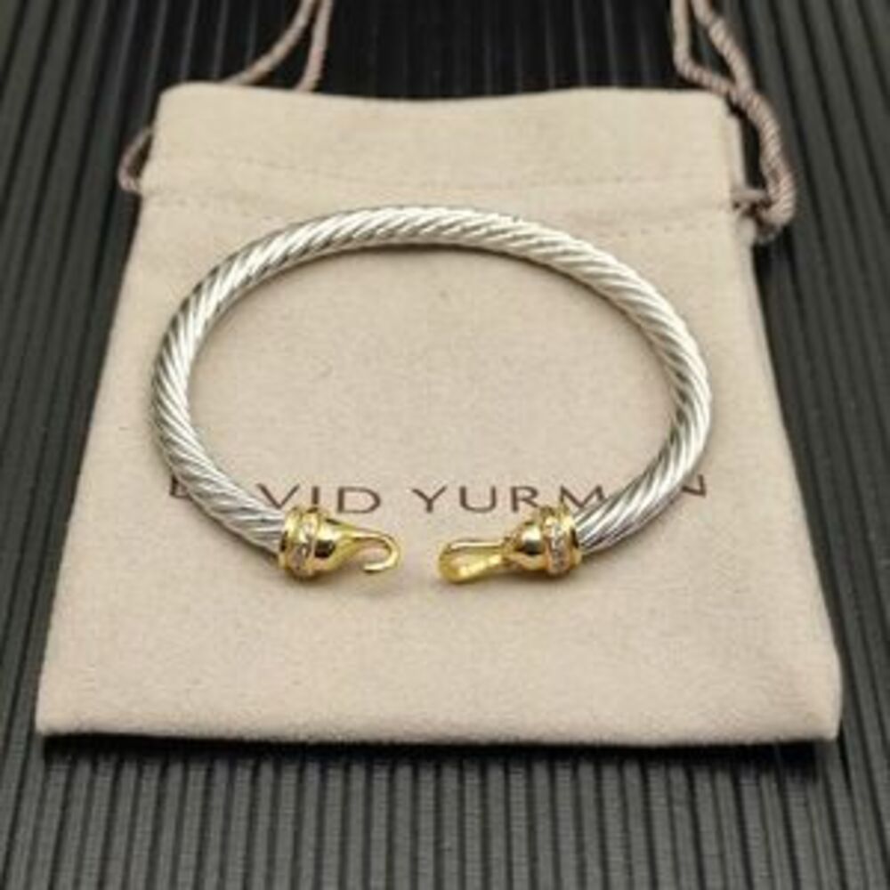 David Yurman 5mm Gold Rhinestone Hook Bracelet